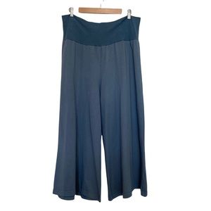 Pacific Cotton blue 100% cotton wide leg cropped pull on pants